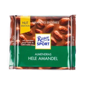 RITTER CHOCO ALMENDRAS 100 GR (VERDE)