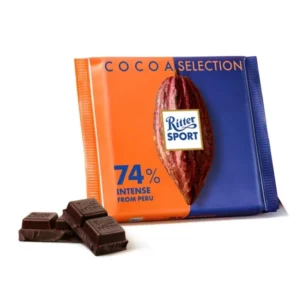 RITTER SPORT  COCOA MAMEY Y AZUL. 74%