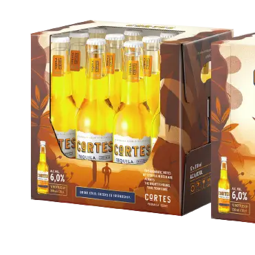 CAJA DE CERVEZA CORTES TEQUILA CALIENTE